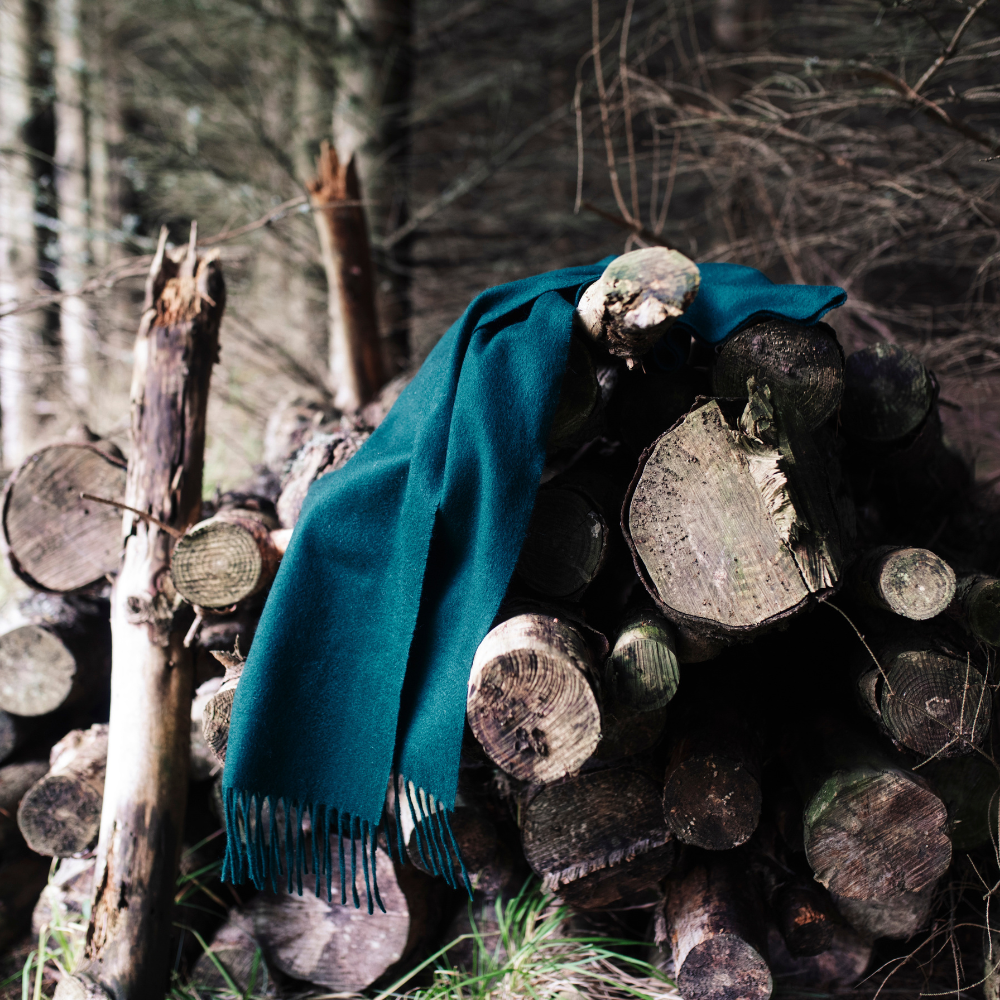 Oban Forest Green Cashmere Scarf