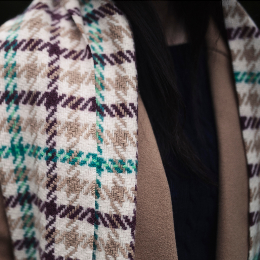 Deluxe Tayberry Gun Club Cashmere Scarf