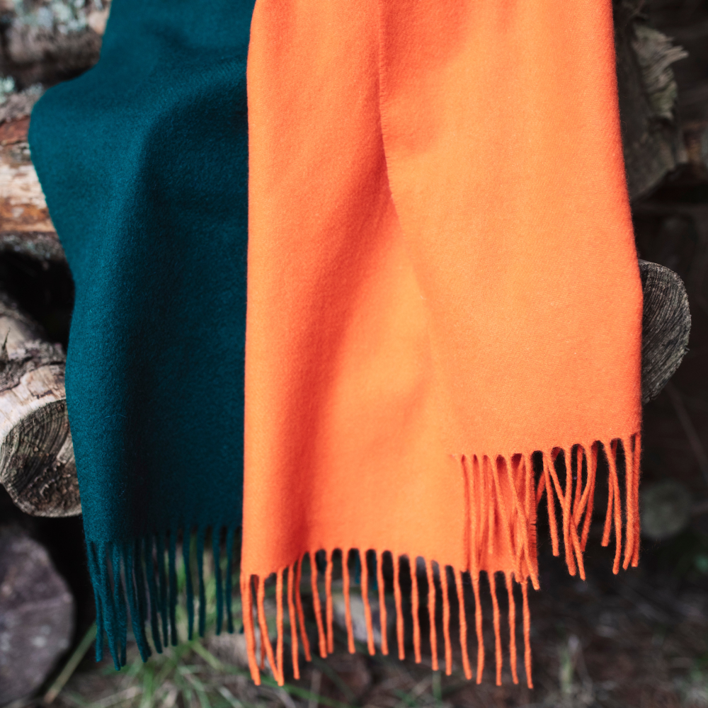Oban Orange Cashmere Scarf