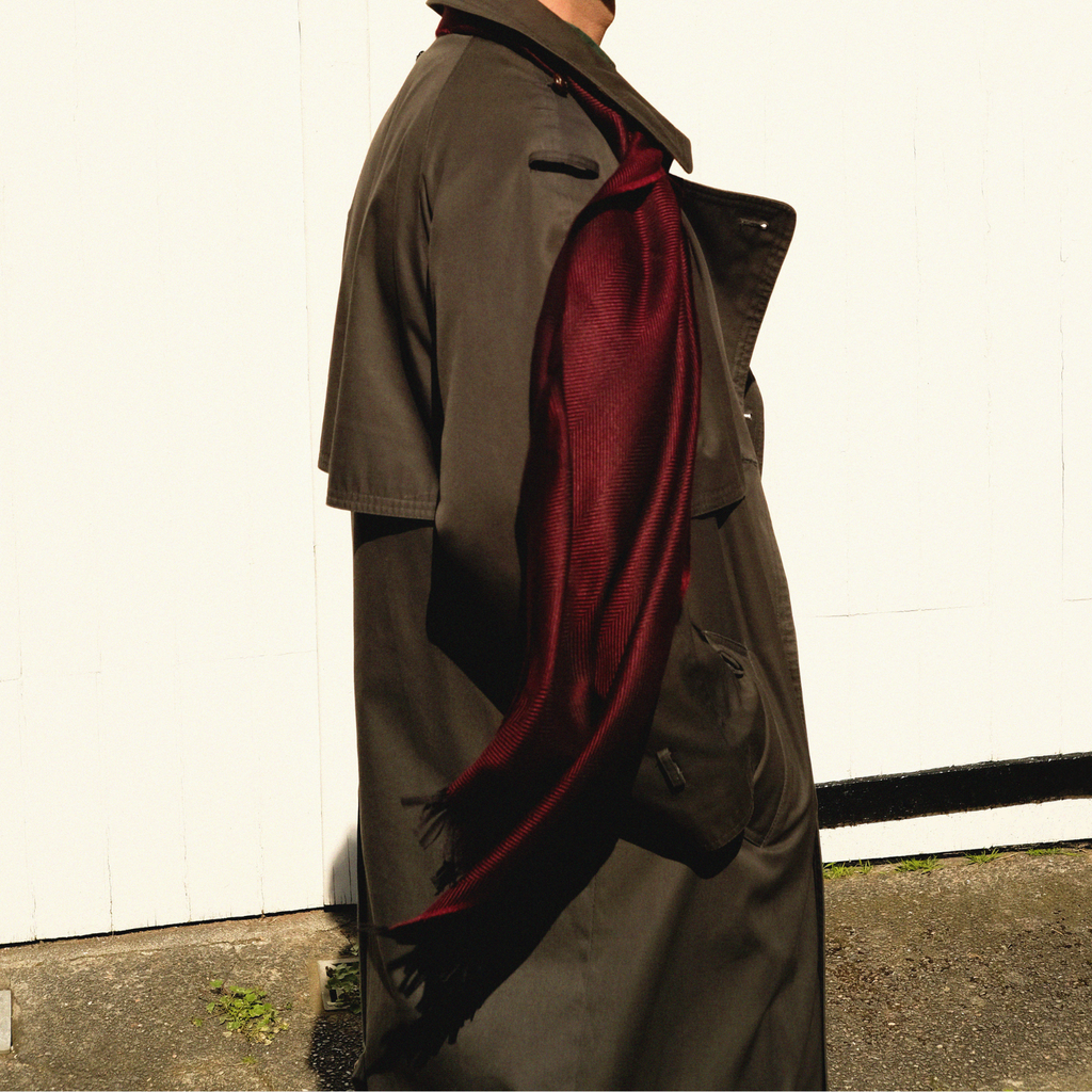 Marquee Dusk Slim Herringbone Cashmere & Silk Scarf