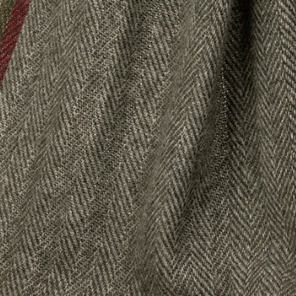 Talisker Green Herringbone Cashmere Scarf