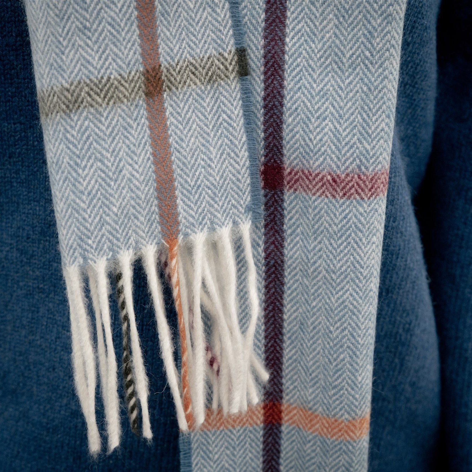 Oban Fala Blue Cashmere Scarf