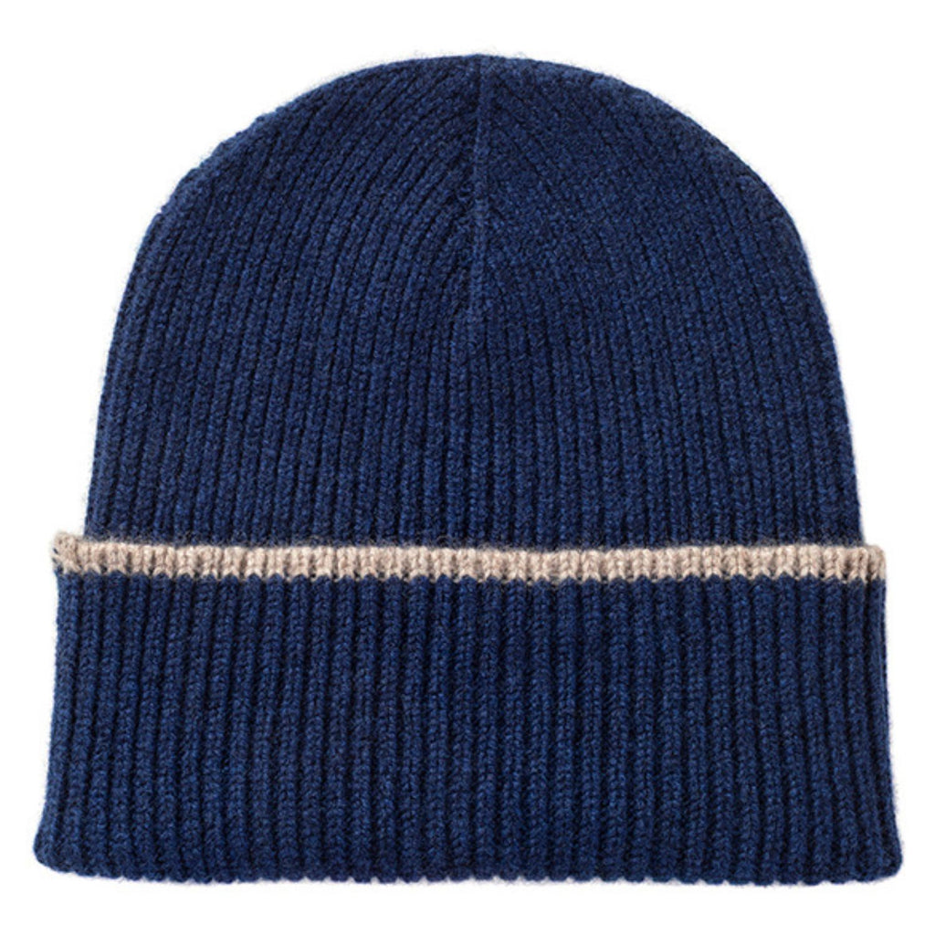 Knitted Midnight Mid-Weight Ribbed Cashmere Beanie Hat