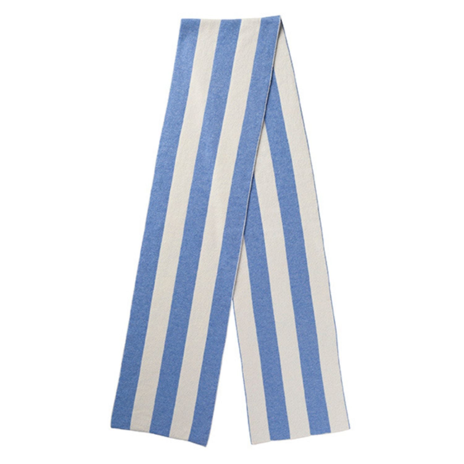 Knitted White College Stripe Cashmere Scarf
