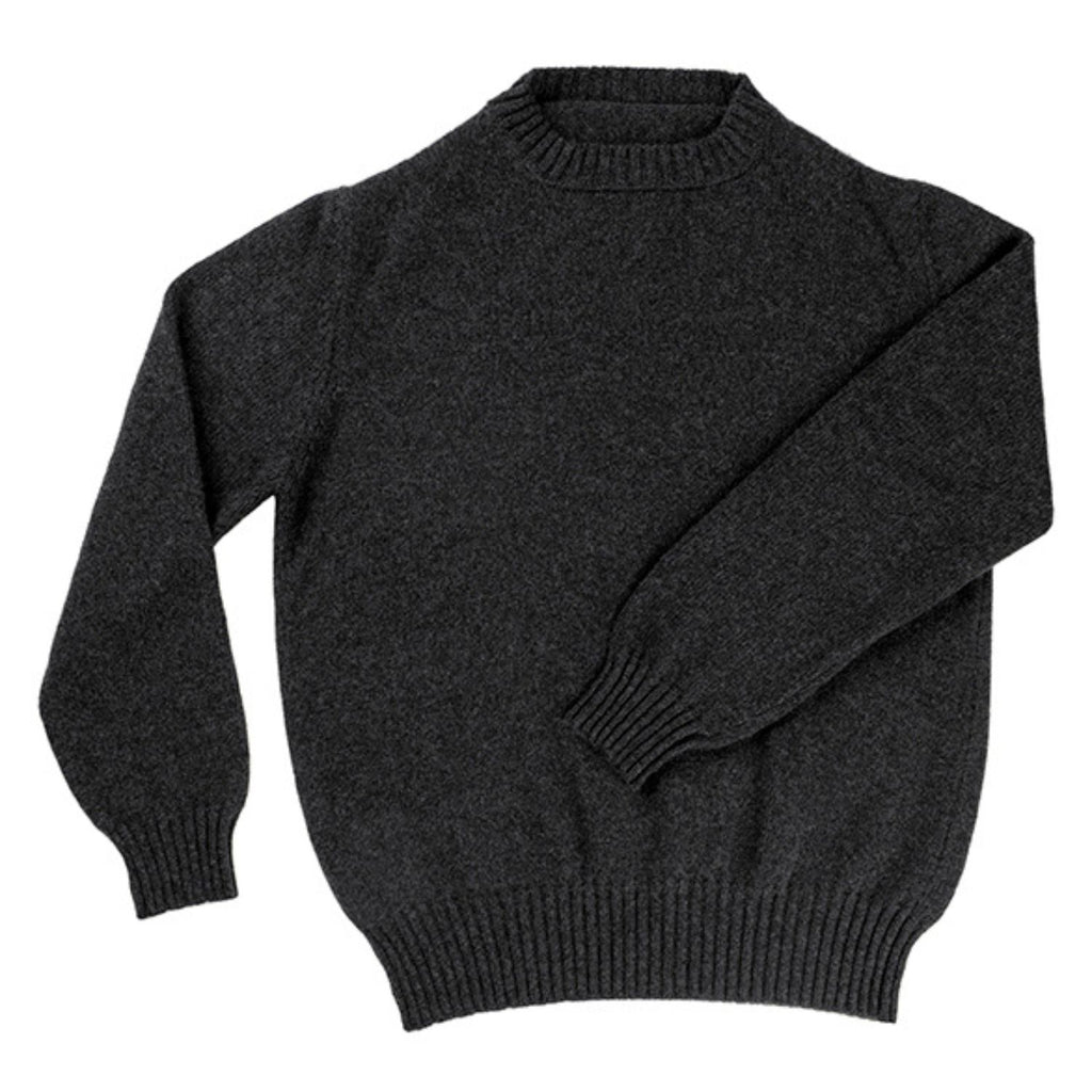 Unisex Charcoal Chunky Plain Cashmere Crew Neck Sweater
