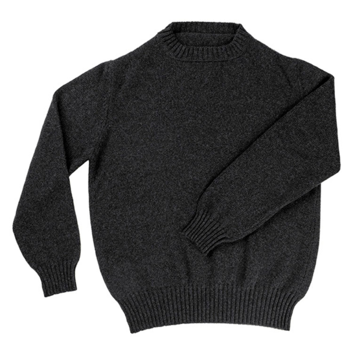 Unisex Charcoal Chunky Plain Cashmere Crew Neck Sweater