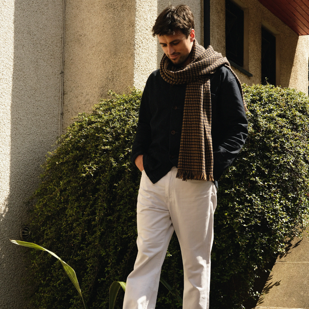 Talisker Navy Saltire Cashmere Scarf