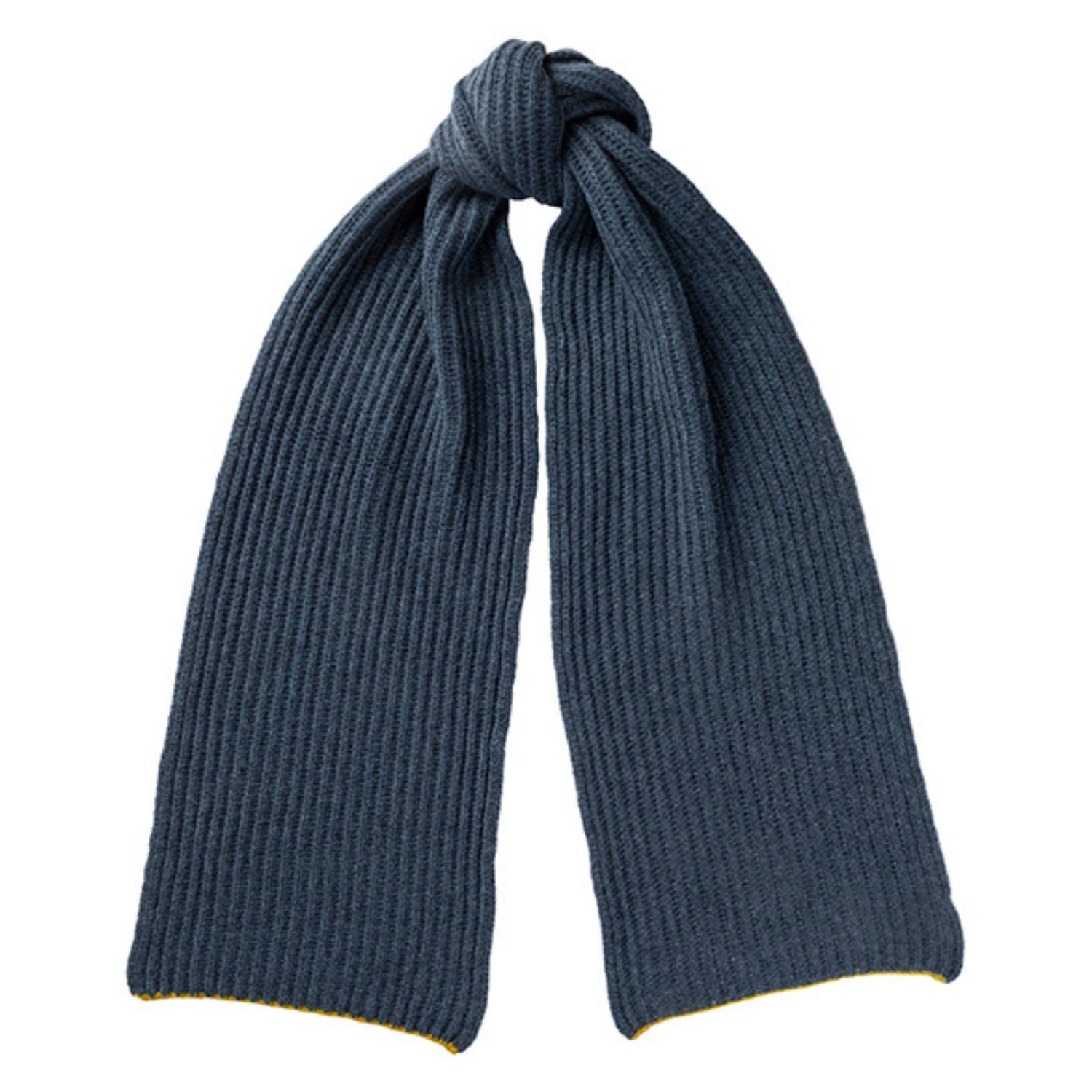 Knitted Slate Chunky Ribbed Cashmere Beanie Hat & Scarf Set