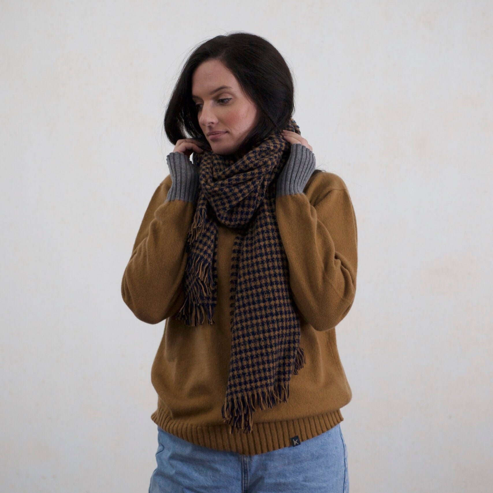 Talisker Navy Saltire Cashmere Scarf