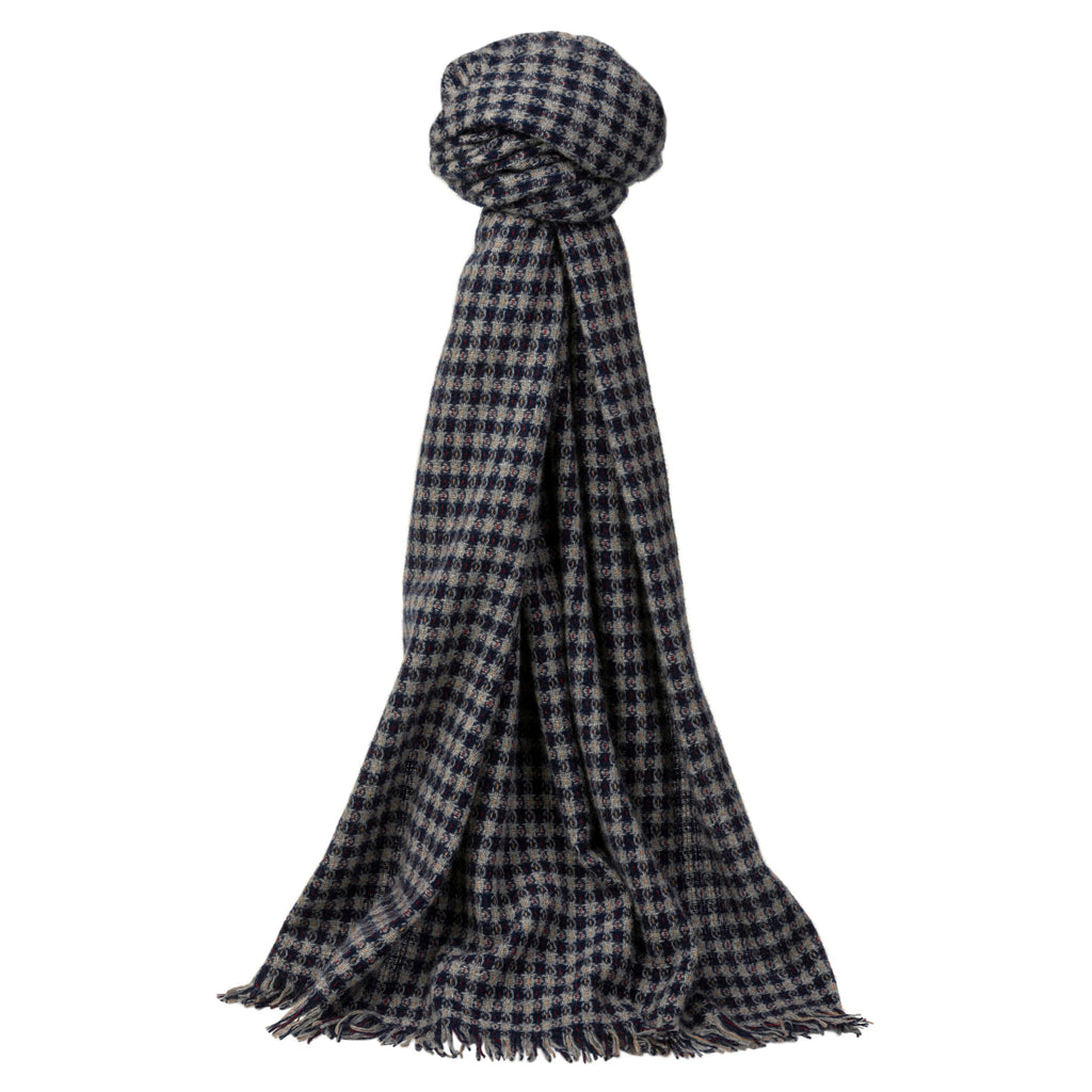 Talisker Navy Diamond Cashmere Scarf