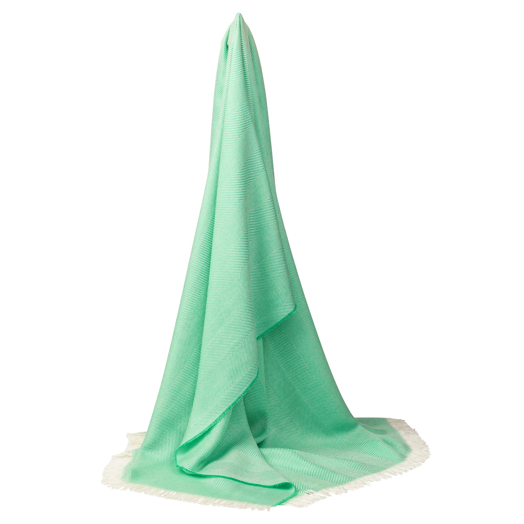 Marquee Spring Green Herringbone Cashmere & Silk Stole