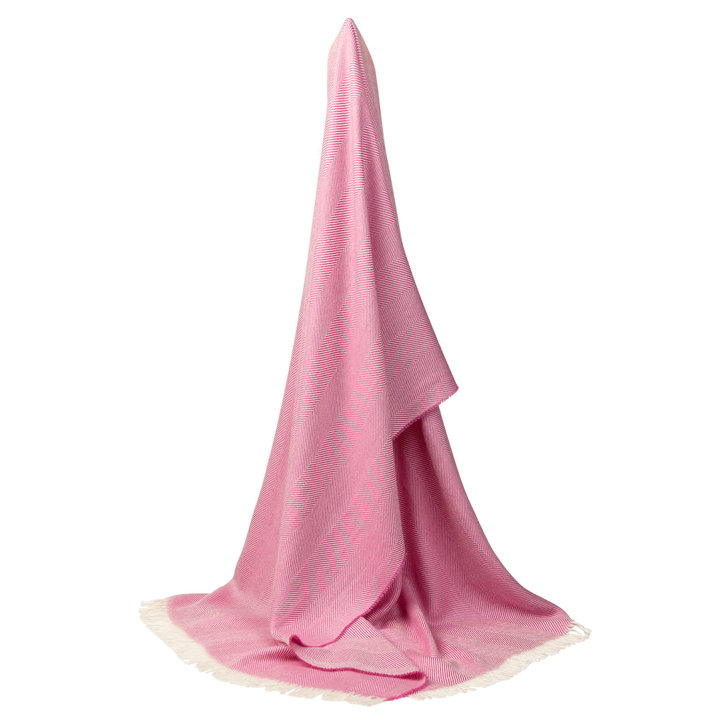 Marquee Lipstick Pink Herringbone Cashmere & Silk Stole