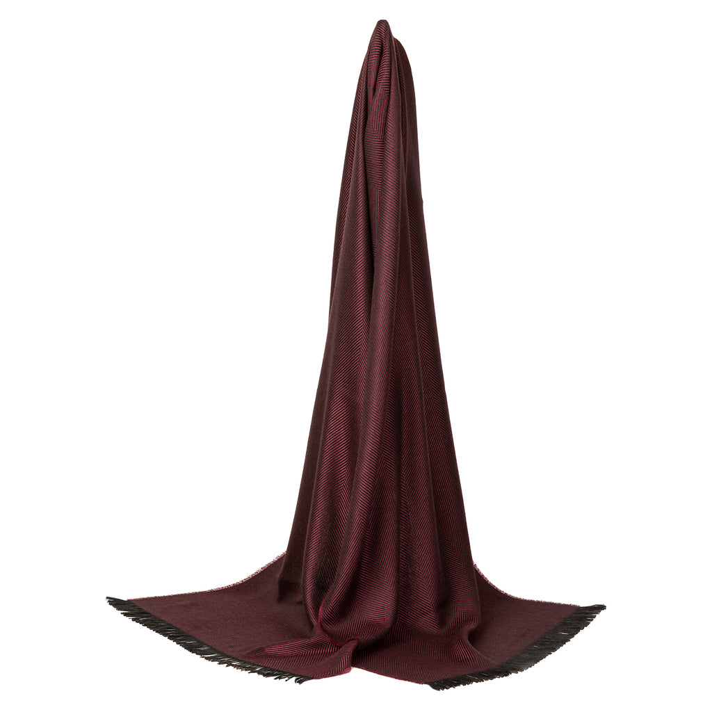 Marquee Dusk Slim Herringbone Cashmere & Silk Scarf