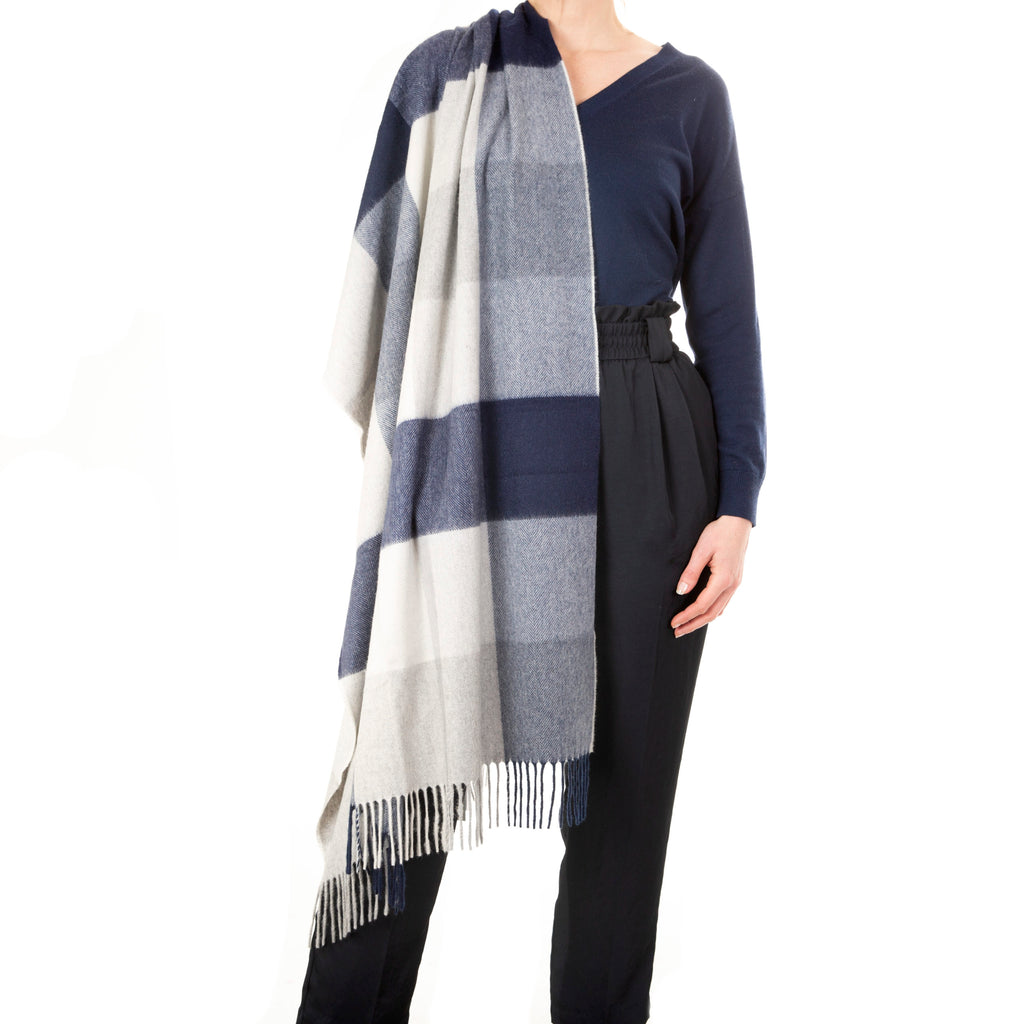 Callan Navy Reiver Cashmere Stole