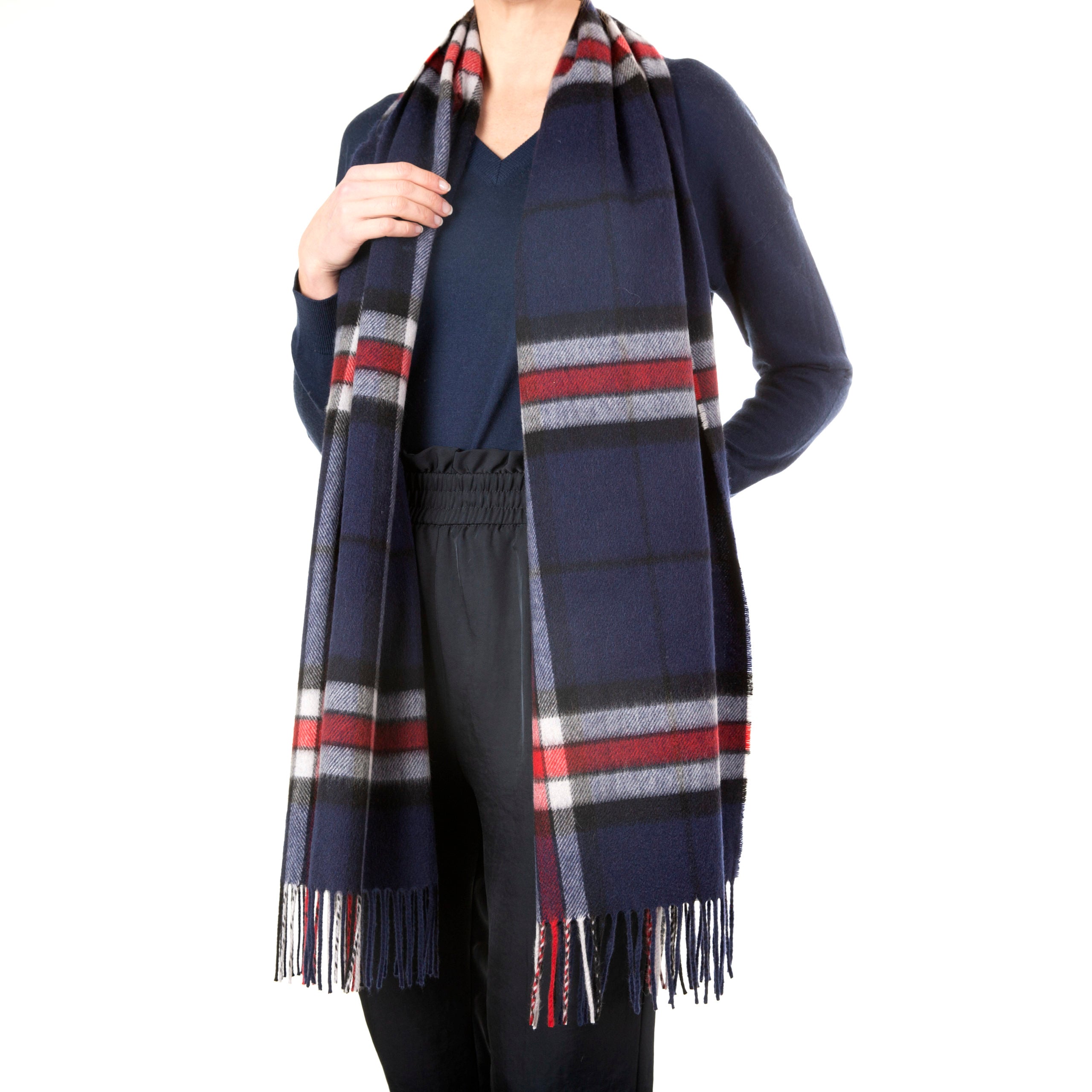 Machair Navy Classic Thomson Cashmere Scarf