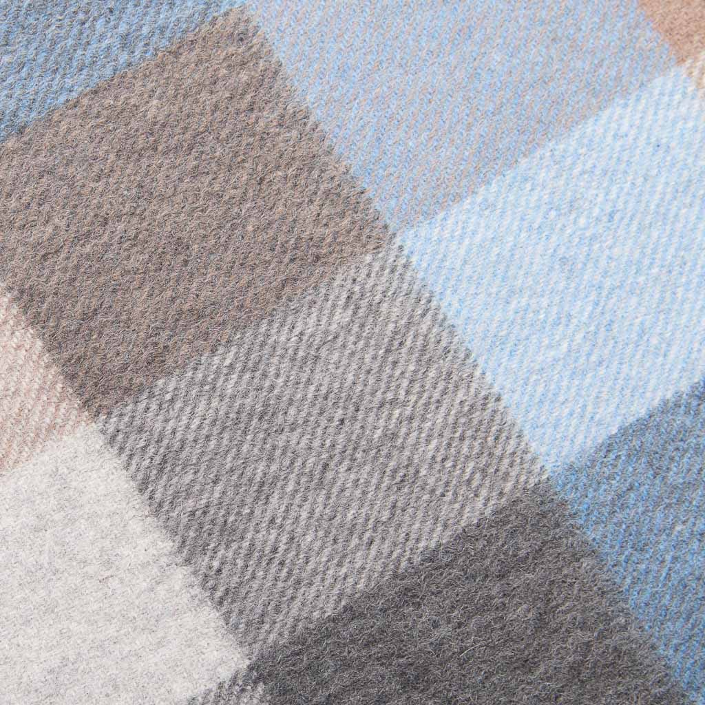 Oban Cool Azure Block Cashmere Scarf