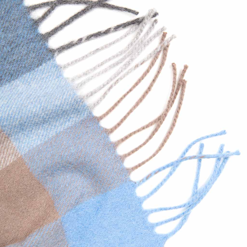 Oban Cool Azure Block Cashmere Scarf