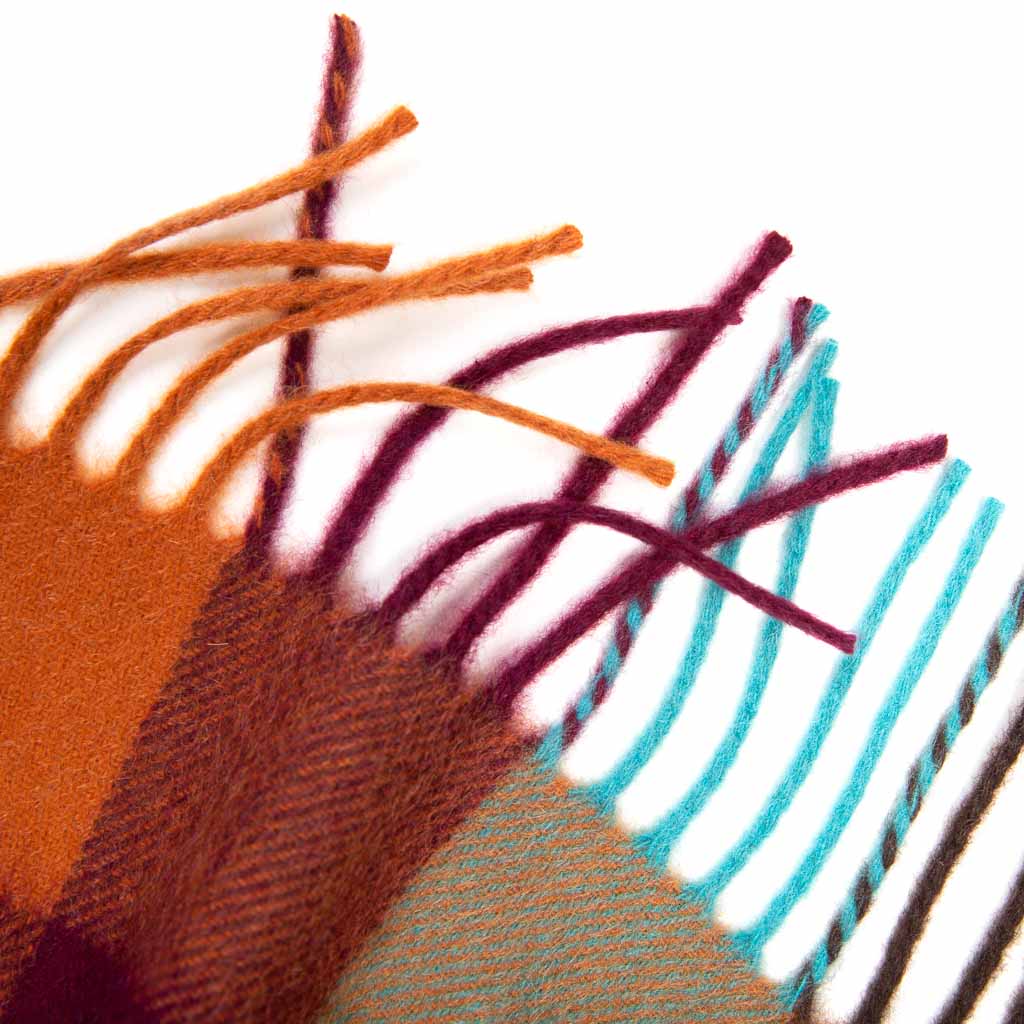 Oban Rich Autumn Block Cashmere Scarf