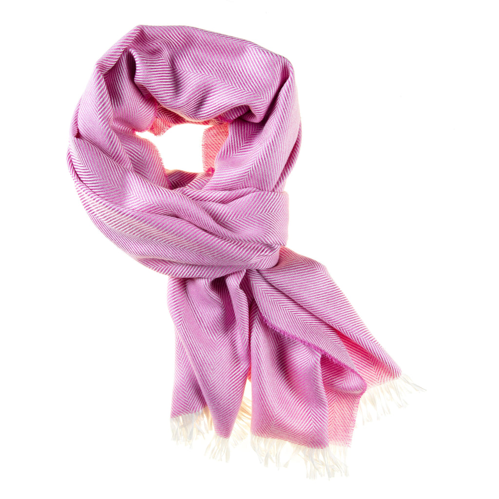 Marquee Lipstick Pink Herringbone Cashmere & Silk Stole