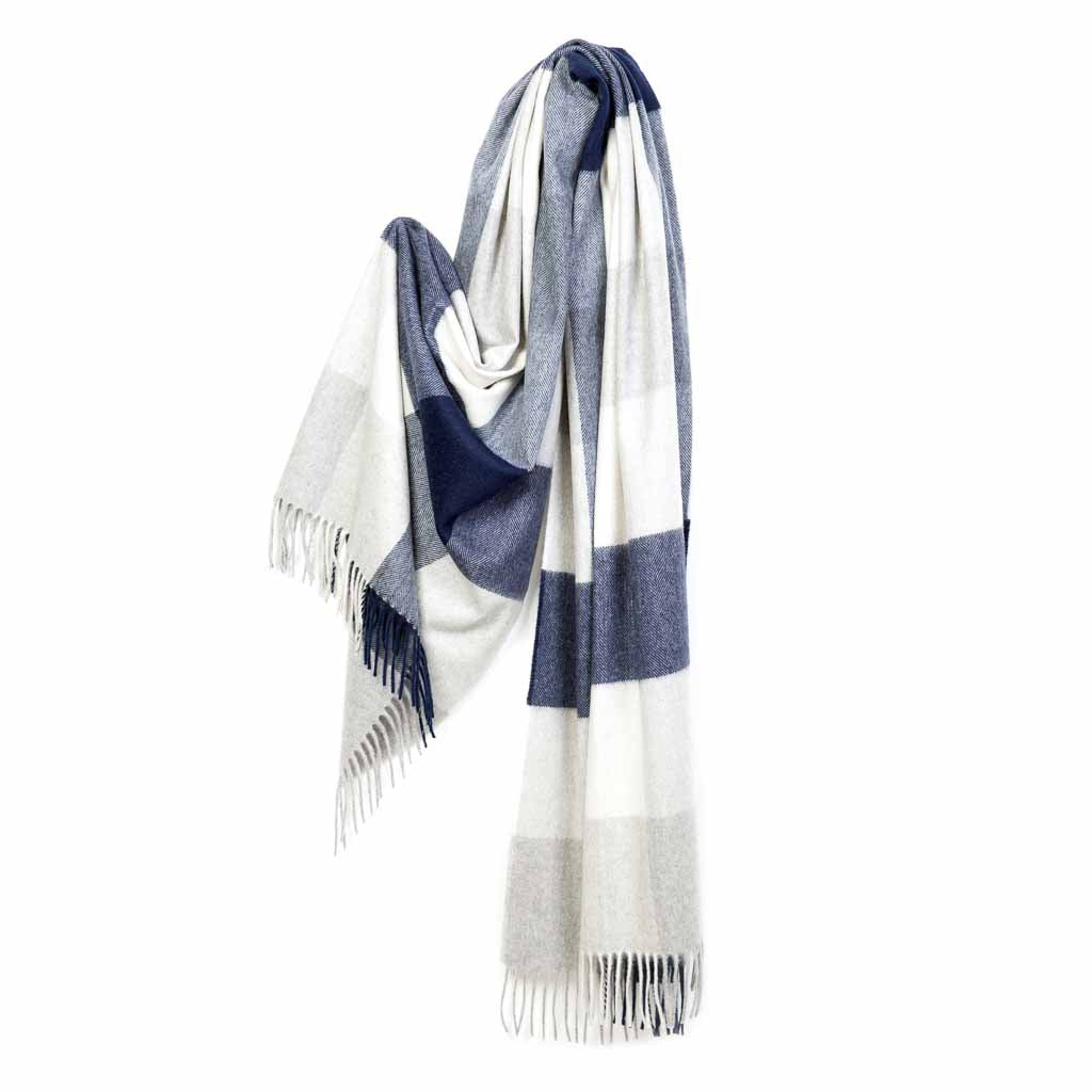 Callan Navy Reiver Cashmere Stole