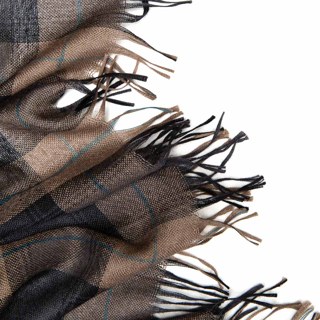 Weekender Earth Check Cashmere & Silk Scarf