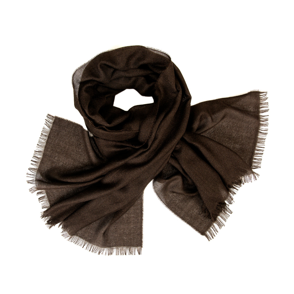 Weekender Dark Loden Cashmere & Silk Scarf