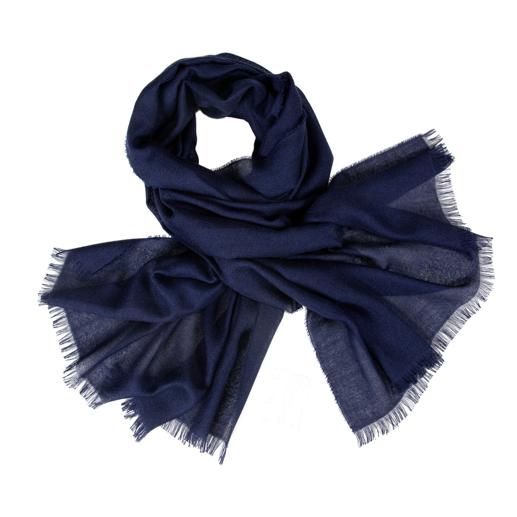 Weekender Navy Cashmere & Silk Scarf
