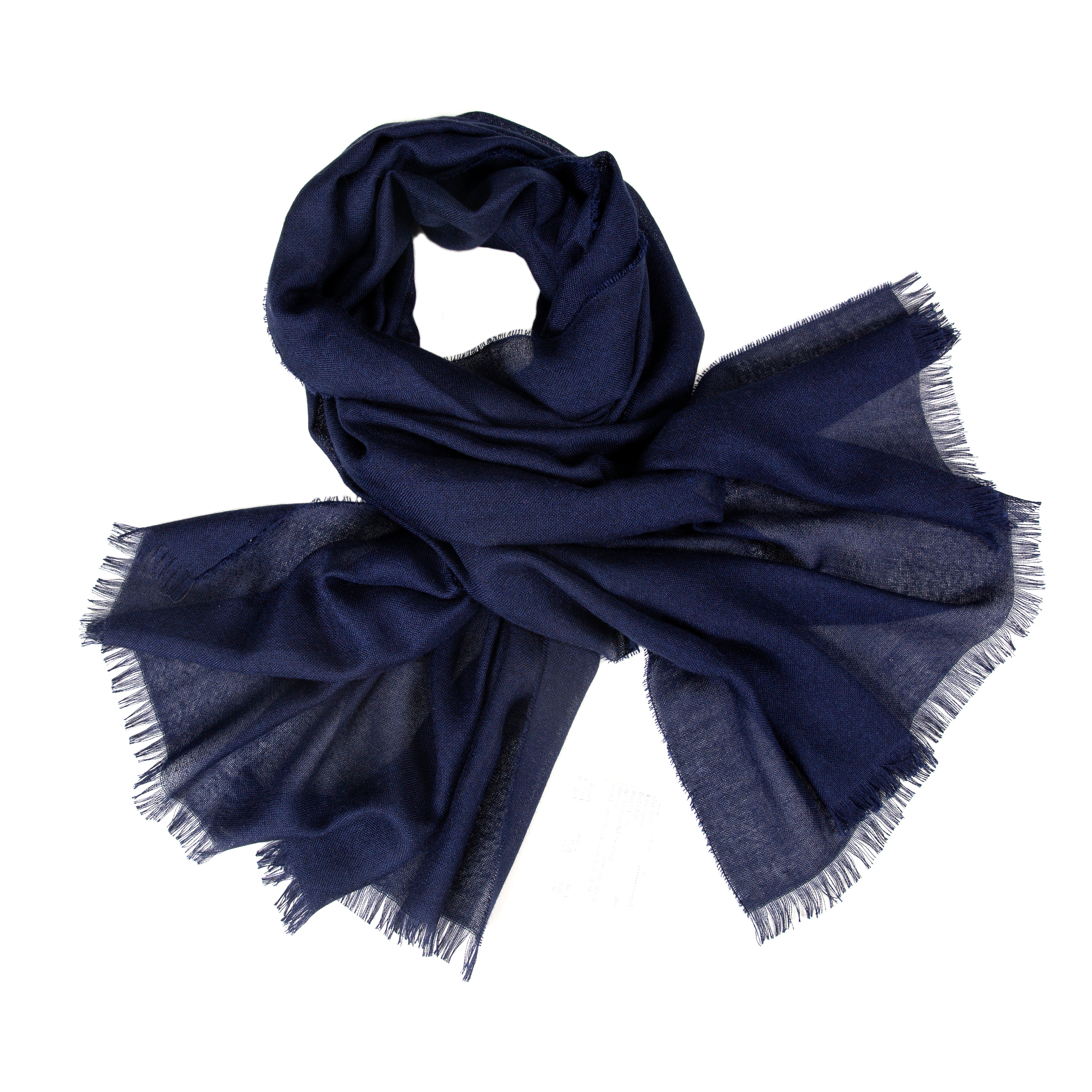 Weekender Navy Cashmere & Silk Scarf