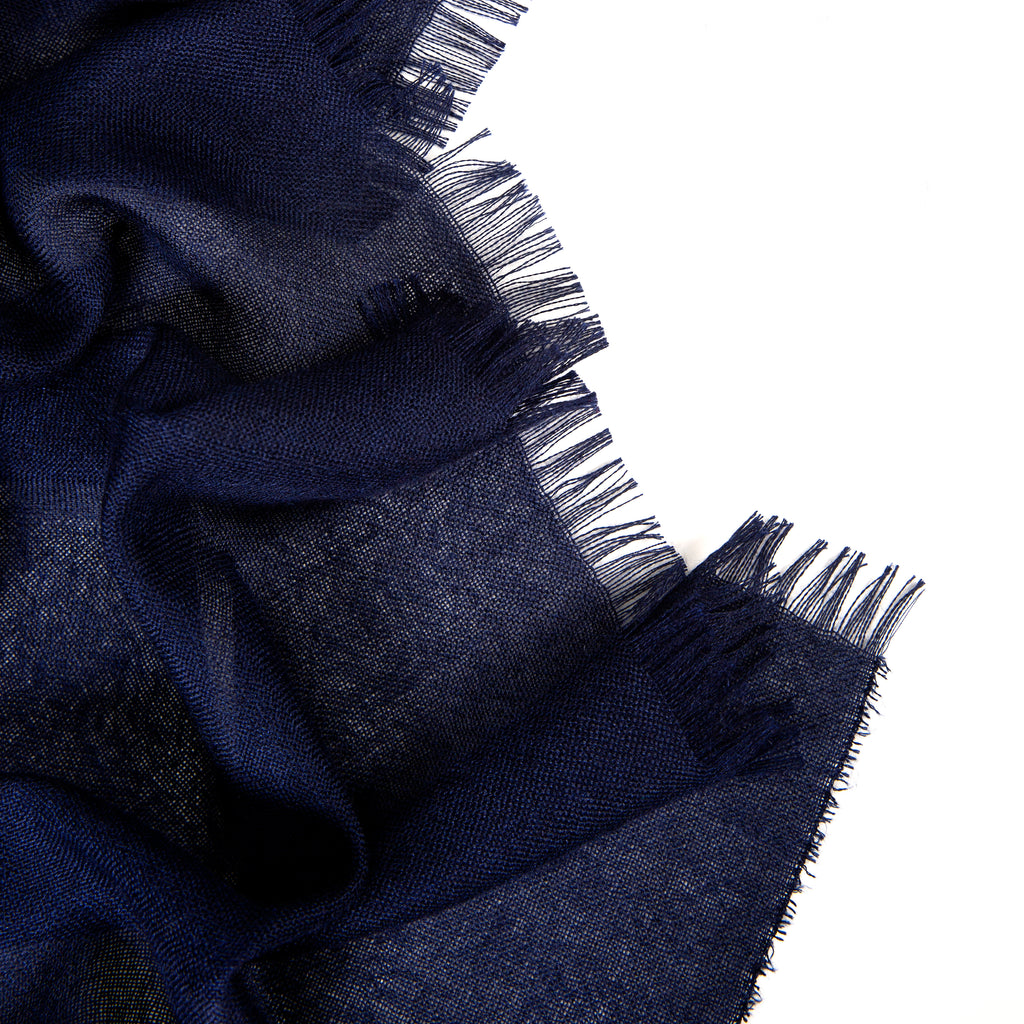Weekender Navy Cashmere & Silk Scarf