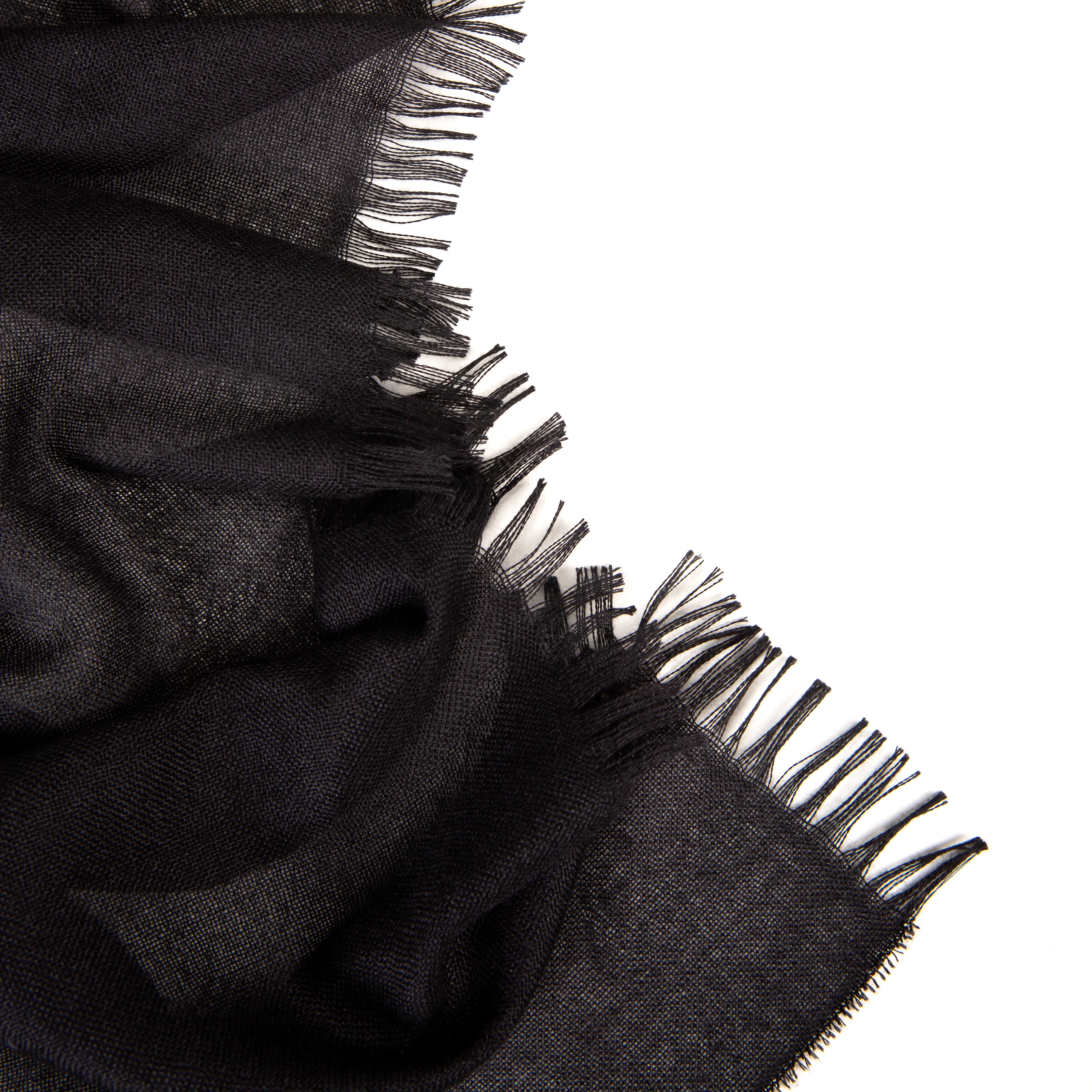 Weekender Black Cashmere & Silk Scarf