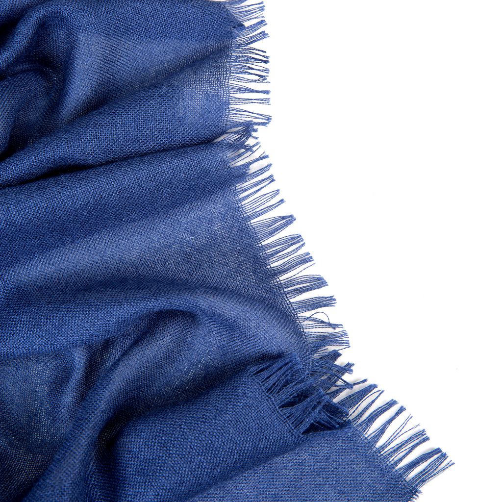 Weekender Dark Denim Cashmere & Silk Scarf