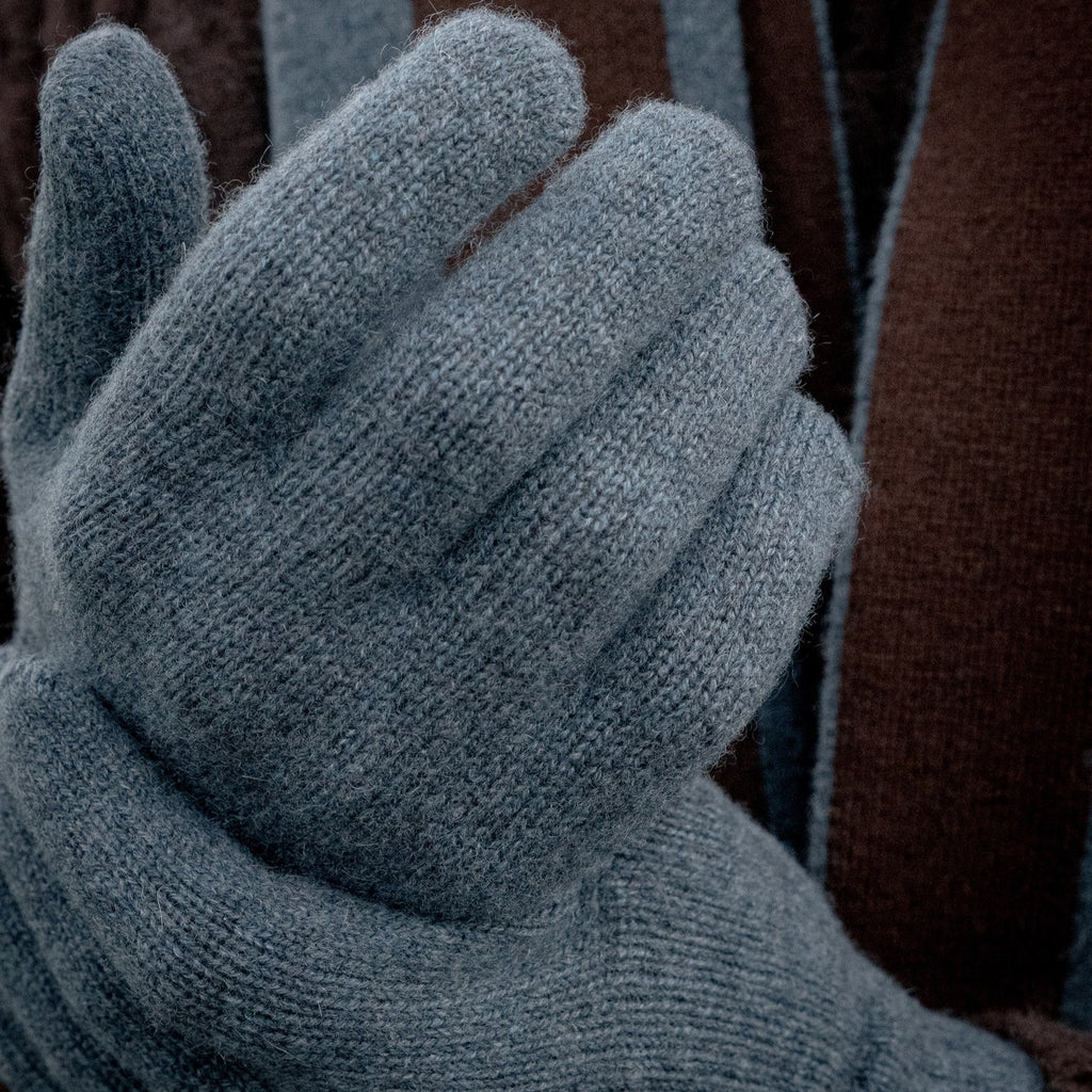 Gents Slate Cashmere Gloves