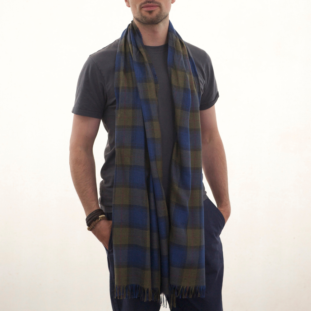 Weekender Earth Check Cashmere & Silk Scarf