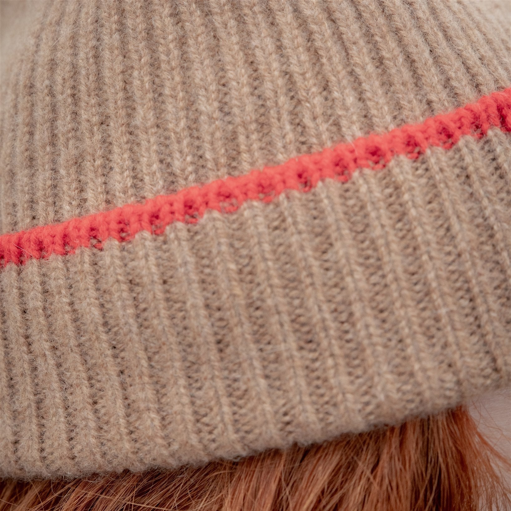 Knitted Vicuna Mid-Weight Ribbed Cashmere Beanie Hat