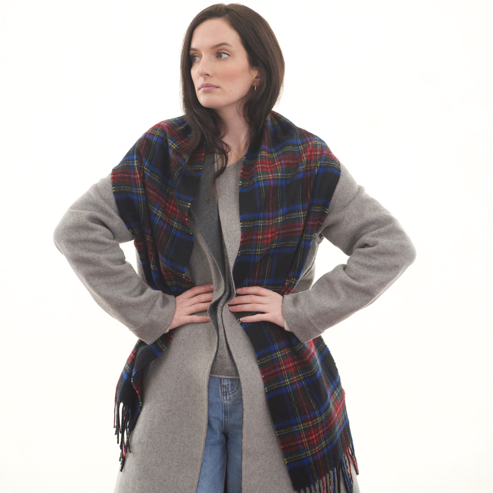 Oban Black Stewart Cashmere Scarf