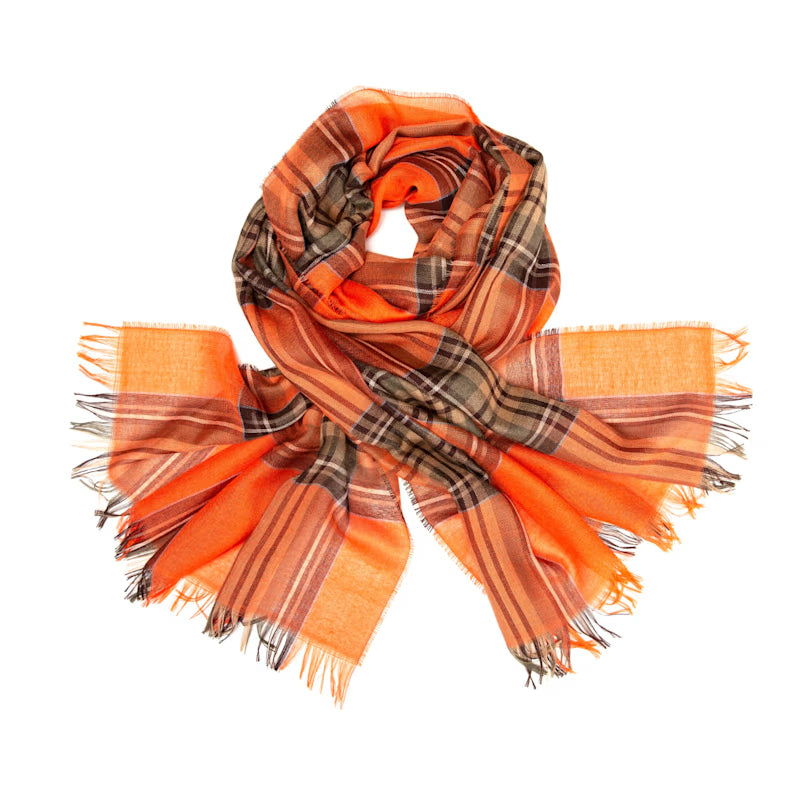 Weekender Orange Stewart Cashmere & Silk Scarf