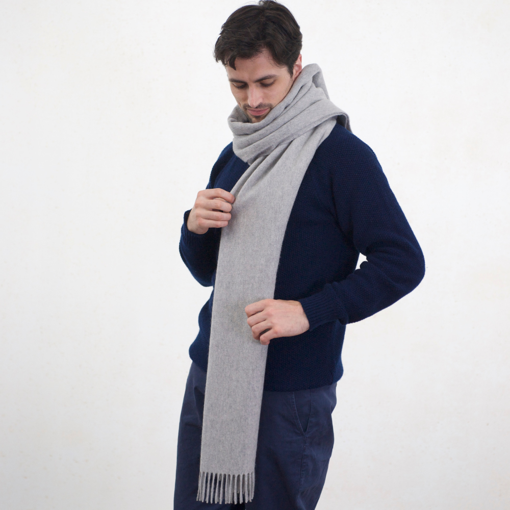 Callan Light Grey Cashmere Stole