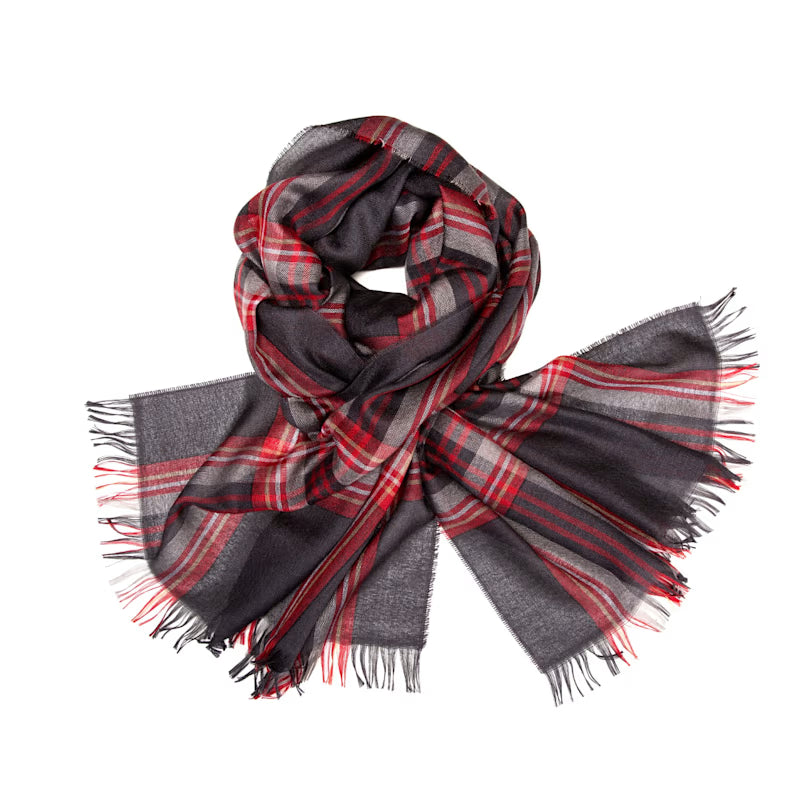 Weekender Grey Stewart Cashmere & Silk Scarf