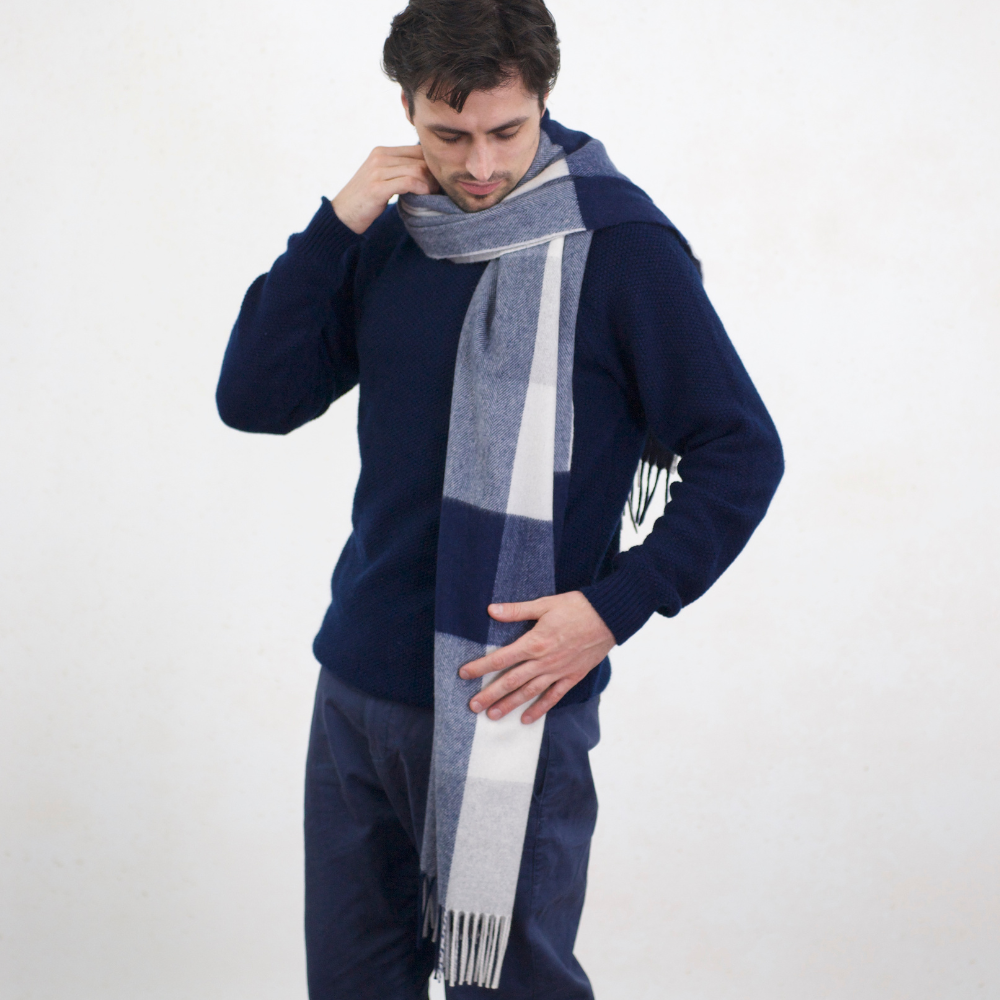 Callan Navy Reiver Cashmere Stole