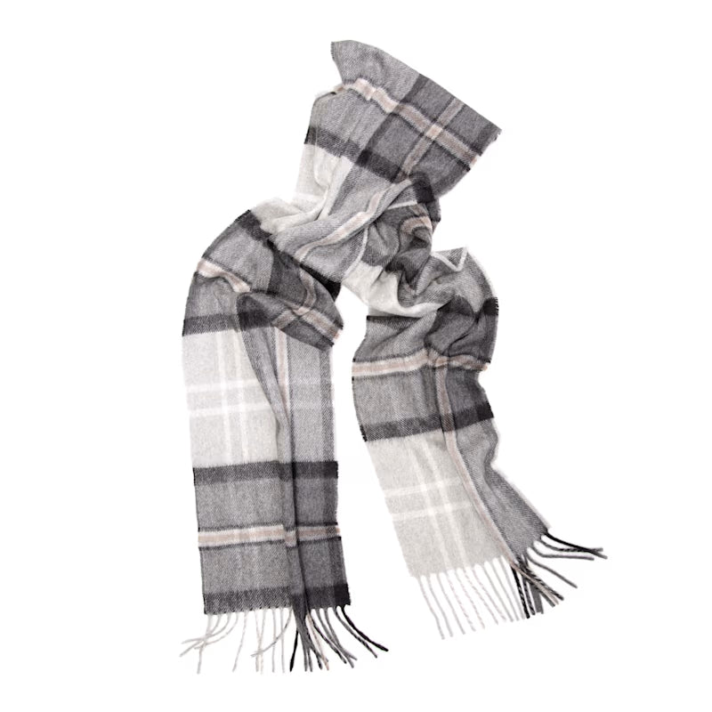 Oban Alba Grey Cashmere Scarf