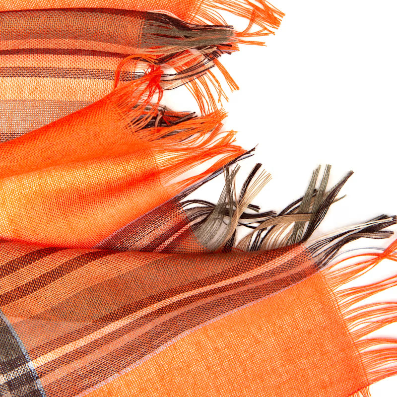 Weekender Orange Stewart Cashmere & Silk Scarf