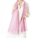 Thumbnail image for Marquee Lipstick Pink Herringbone Cashmere & Silk Stole