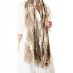 Thumbnail image for Talisker Plaid Natural Cashmere Scarf