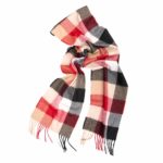 Thumbnail image for Oban Camel Red Block Cashmere Scarf