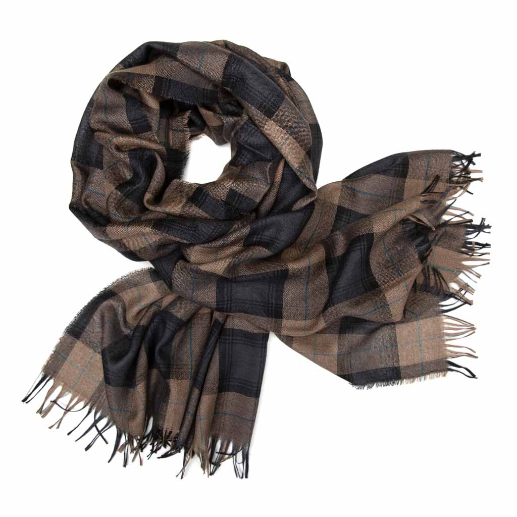 Weekender Earth Check Cashmere & Silk Scarf