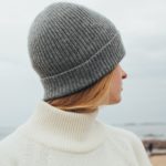 Thumbnail image for White Deluxe Knitted Cashmere Beanie Hat