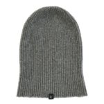 Thumbnail image for Mid Grey Deluxe Knitted Cashmere Beanie Hat