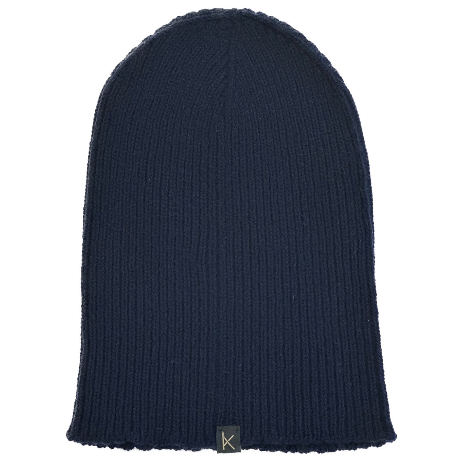 Navy Deluxe Knitted Cashmere Beanie Hat