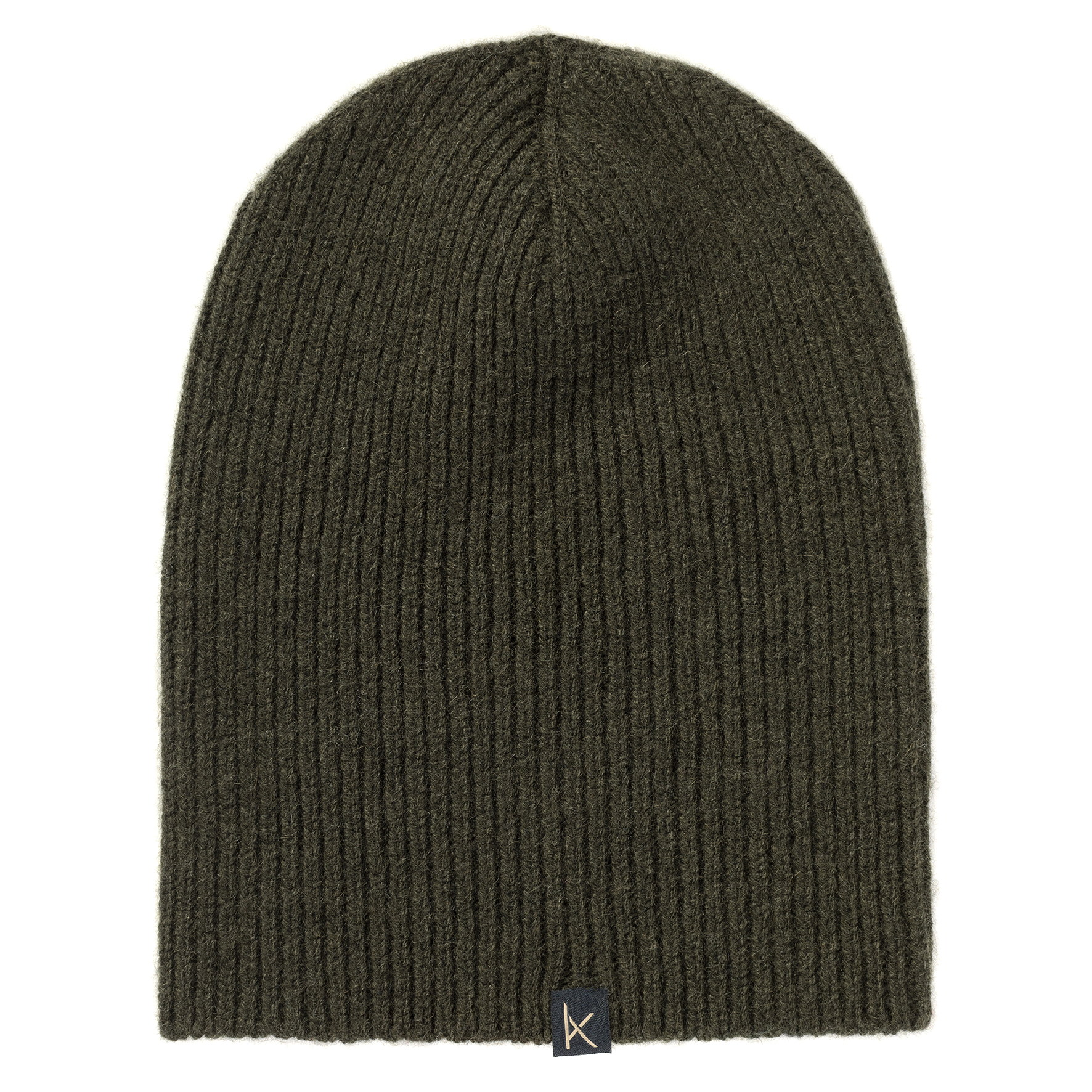 Military Green Deluxe Knitted Cashmere Beanie Hat