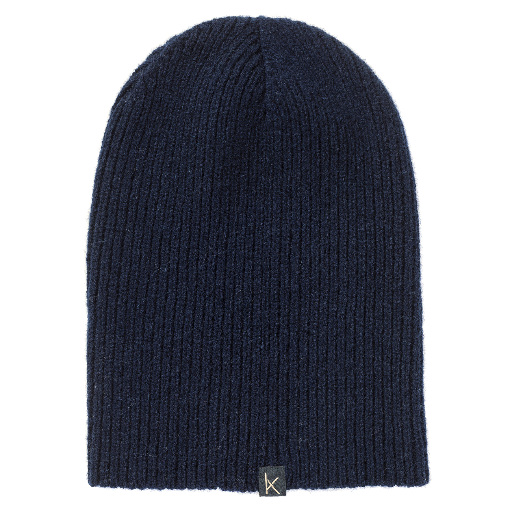 Navy Deluxe Knitted Cashmere Beanie Hat